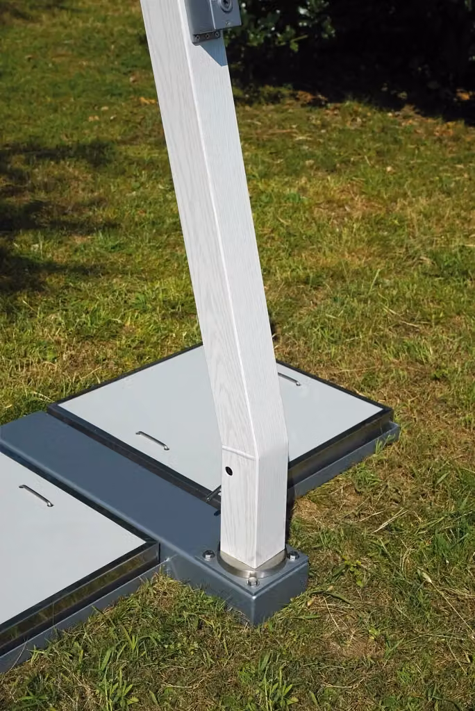 Ombrellone da Giardino Decentrato Vorghini in Alluminio e Poliestere Bianco L/P: 3,5 x 3,5 m – 2