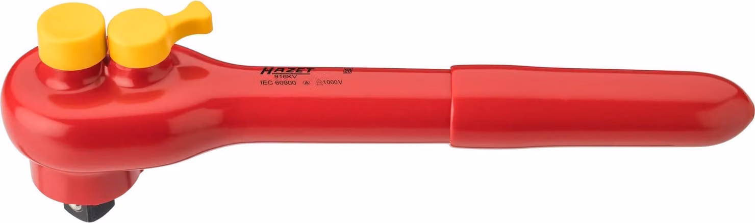 HAZET 916KV Cricchetto reversibile ∙ con isolamento protettivo ∙ Squadra piena 1/2 pollice (12,5 mm) ∙ 260 mm