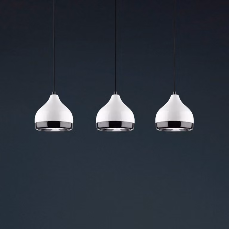 Lampada a sospensione Yildo 6878 Opviq, dimmerabile, Bianco / Opale, Soggiorno / Sala da pranzo, Metallo, Moderno, Lampada a sospensione