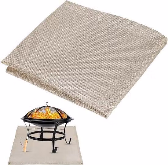 Tappetino ignifugo per barbecue 93 x 80 cm - Tappetino protettivo per pavimenti - Tappetino antincendio - Tappetino ignifugo per bracieri - Tappetino per barbecue e caminetti aperti - Tappetino da campeggio per esterni