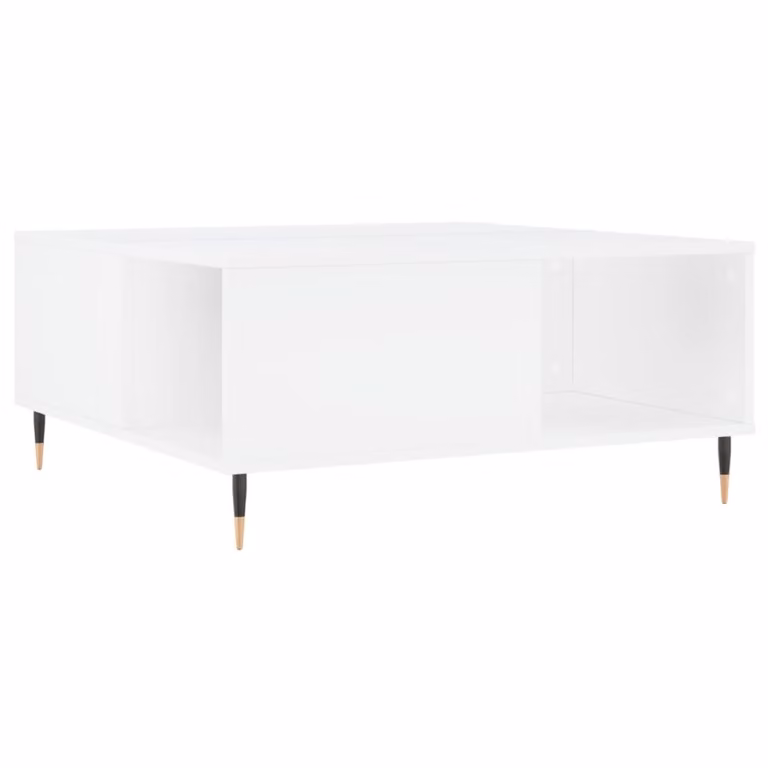 Tavolino da Salotto Bianco 80x80x36,5 cm in Legno Multistrato