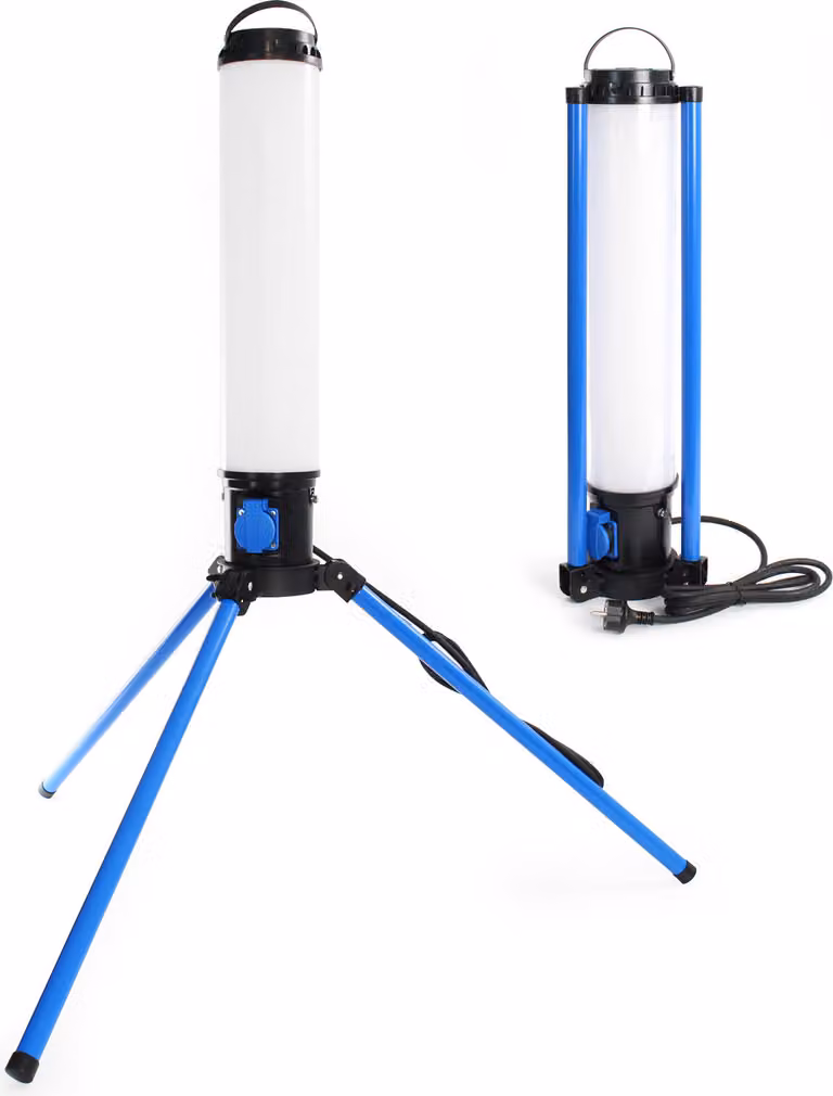 XPOtool LED Tower 100W Illuminazione a 360° Faretto da costruzione 10.000 lumen Faretto da lavoro con presa di corrente