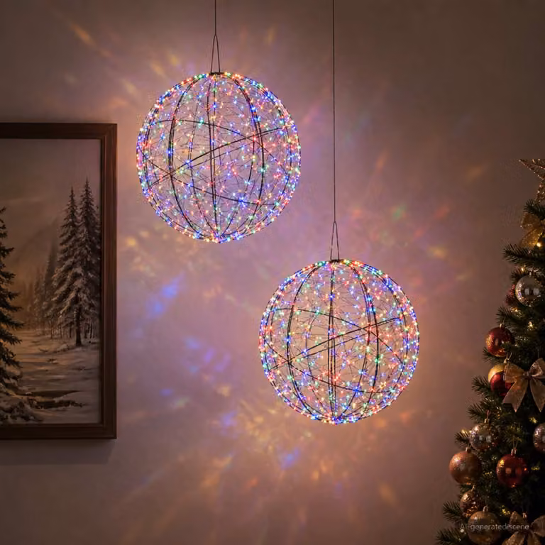 vidaXL Luce a punta di Natale 2 pz 1500 LED Multicolore