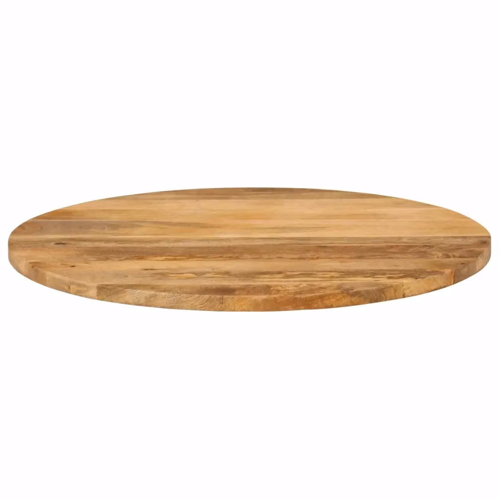 Piano per tavolo rotondo in legno massello di mango vidaXL, colore marrone, Ø 90 cm, H 2,5 cm – 2