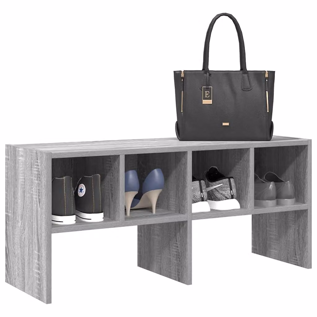 Scarpiera moderna vidaXL Grigio con ripiani interni L: 89,5 cm, P: 30 cm, H: 40 cm