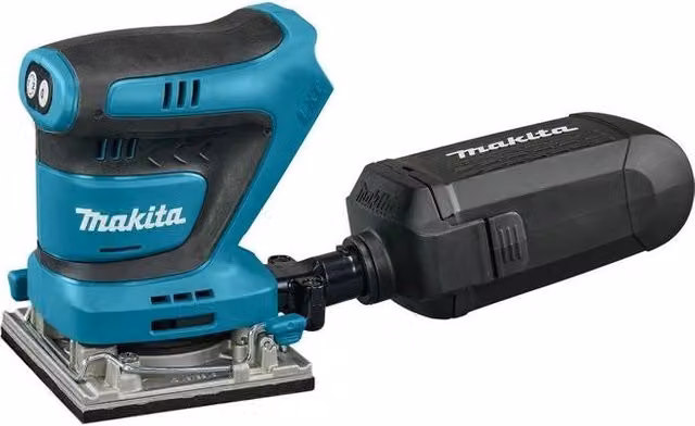 Makita DBO484Z Levigatrice Orbitale a Batteria 18 V con Velocità Regolabile e Sistema Velcro, Colore Nero Blu