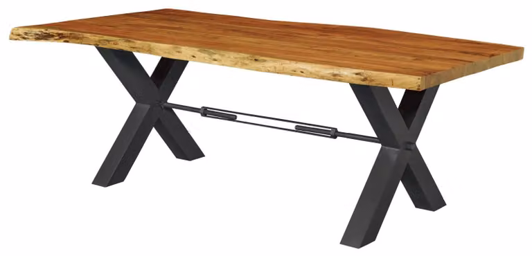 MASSIVMOEBEL24 | tavolo da pranzo in legno di Acacia 180x110x76 Acacia naturale laccato IRON LABEL #185