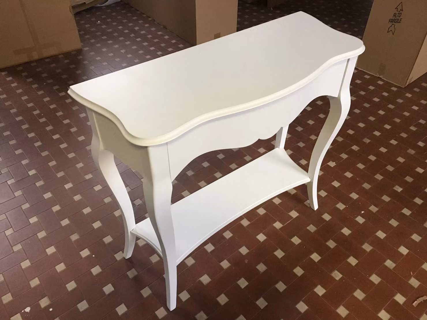 Consolle classica in legno bianco con 1 cassetto Mobili 2G L/P/H: 101 x 40 x 89 cm – 3