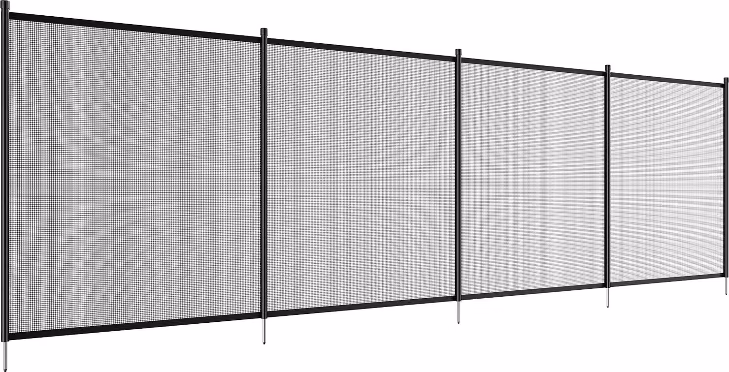 Recinzione per piscina SucceBuy, recinzione per piscina di 4 x 12 piedi per piscine interrate, recinzione di sicurezza per bambini rimovibile, recinzione per piscina facile da installare, rete di recinzione per piscina in PVC Teslin da 340g