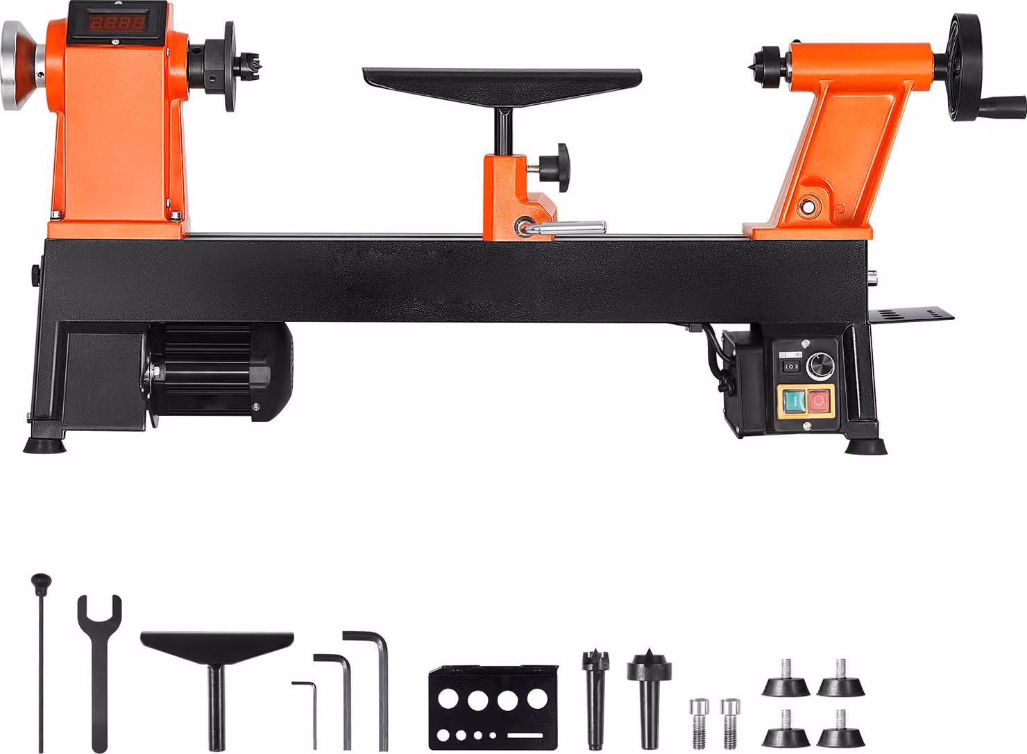 Tornio da banco per legno - Motore da 1 HP - Area di lavoro di 12 x 18 pollici - Realizzato in ghisa