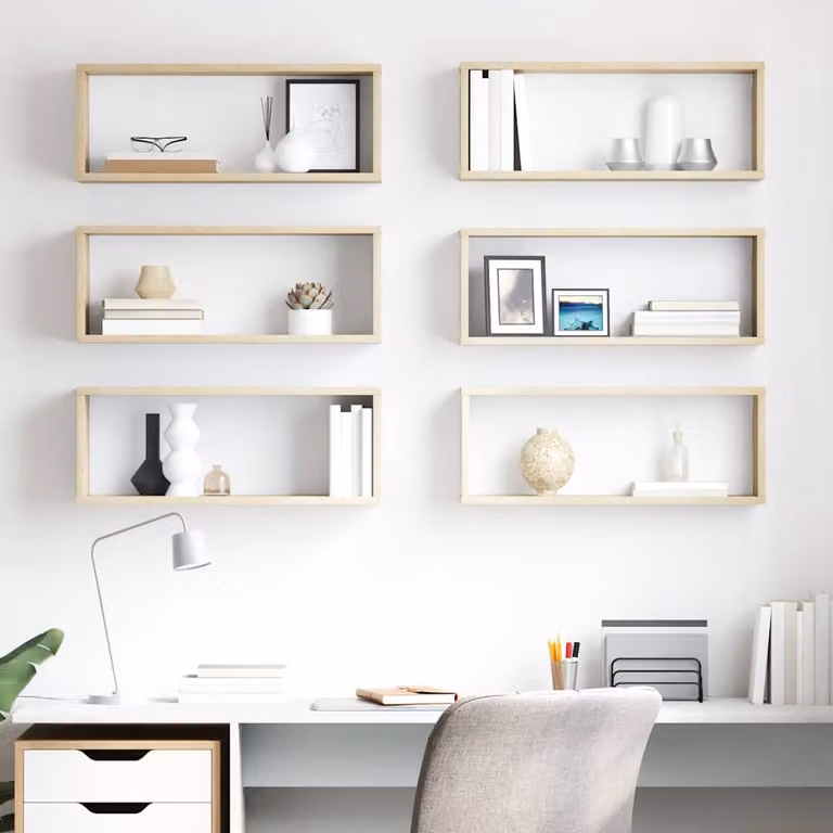 Set di 6 mensole a cubo da parete vidaXL in legno Rovere Sonoma, L 60 cm x P 15 cm x H 23 cm