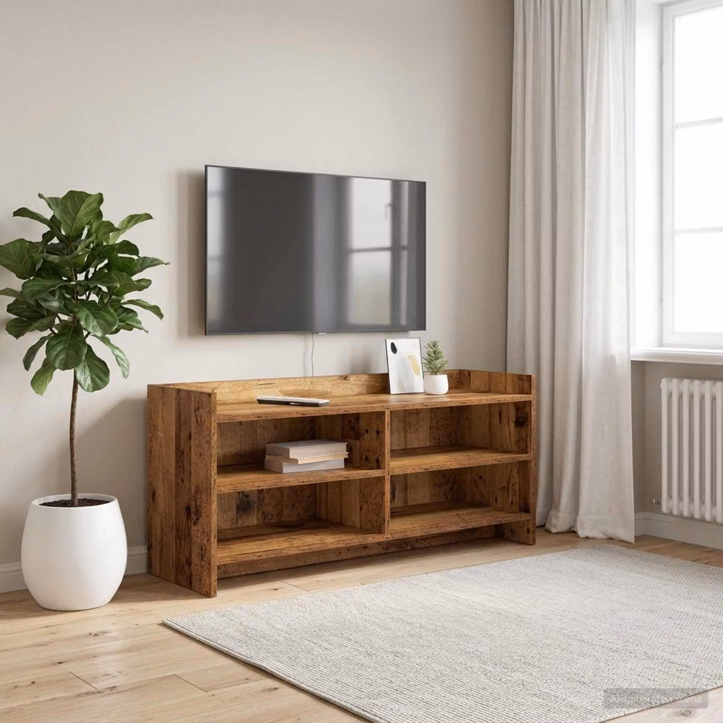 Mobile TV vidaXL in legno marrone con scomparti multimediali, L 100 x P 33 x H 47 cm