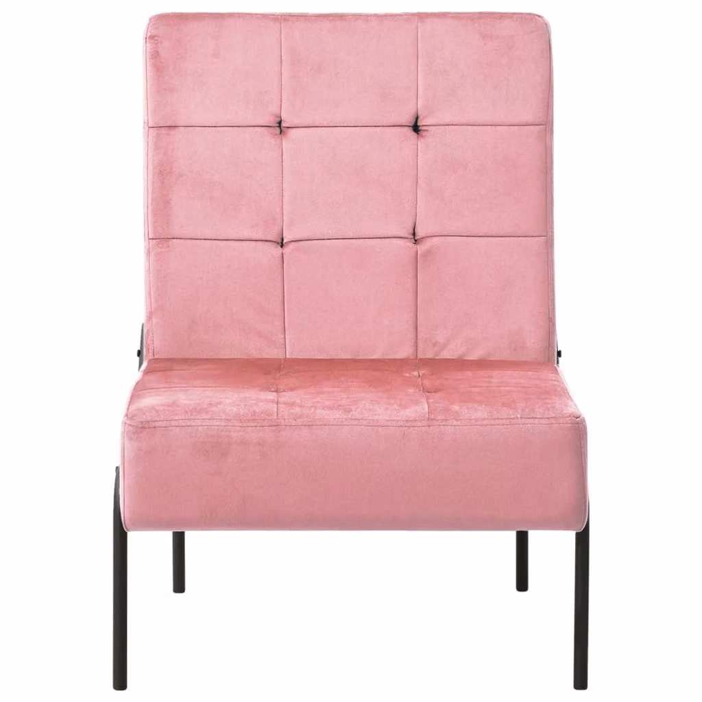 Poltrona Relax 65x79x87 cm Rosa in Velluto