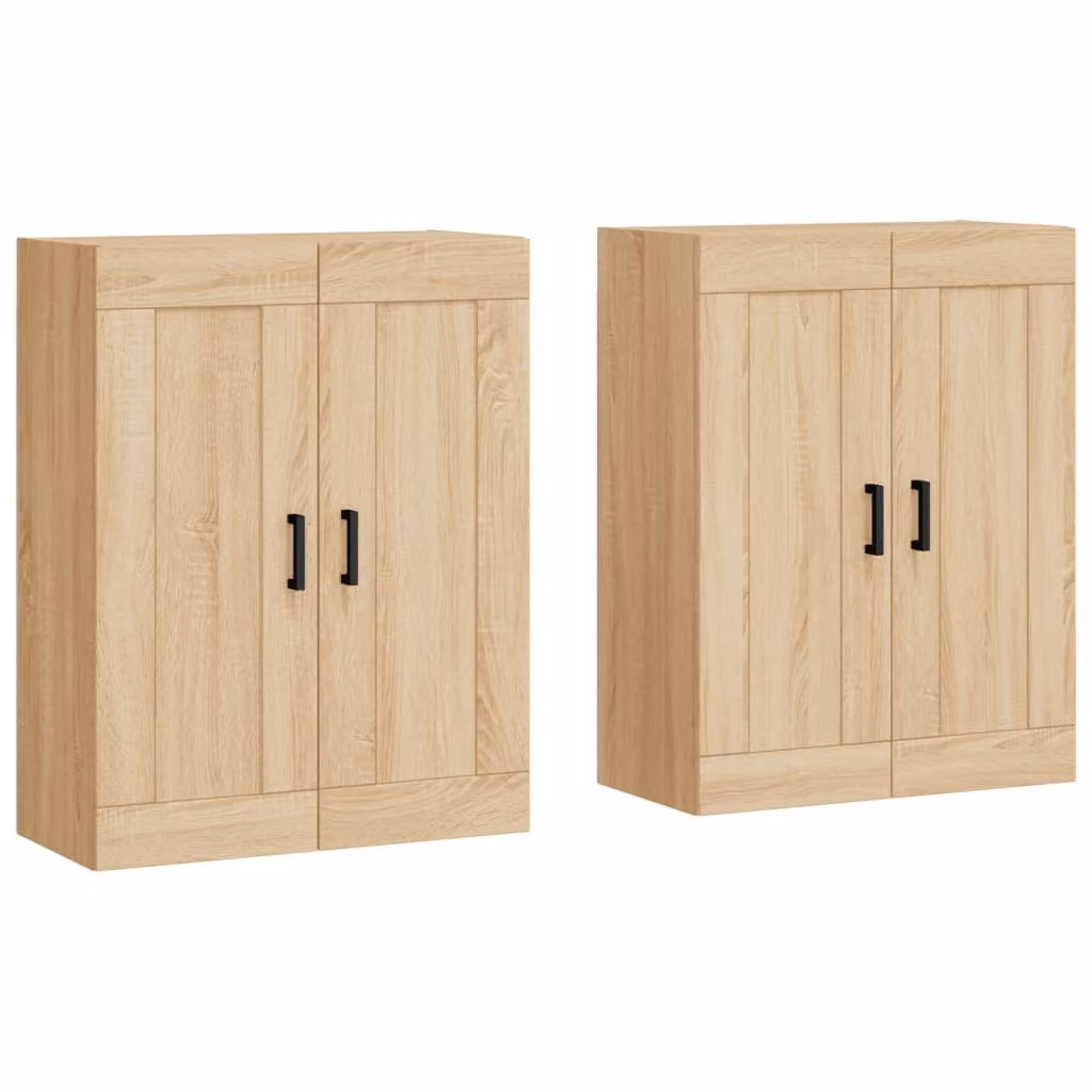 Armadietti a Parete 2 pz Rovere Sonoma in Legno Multistrato