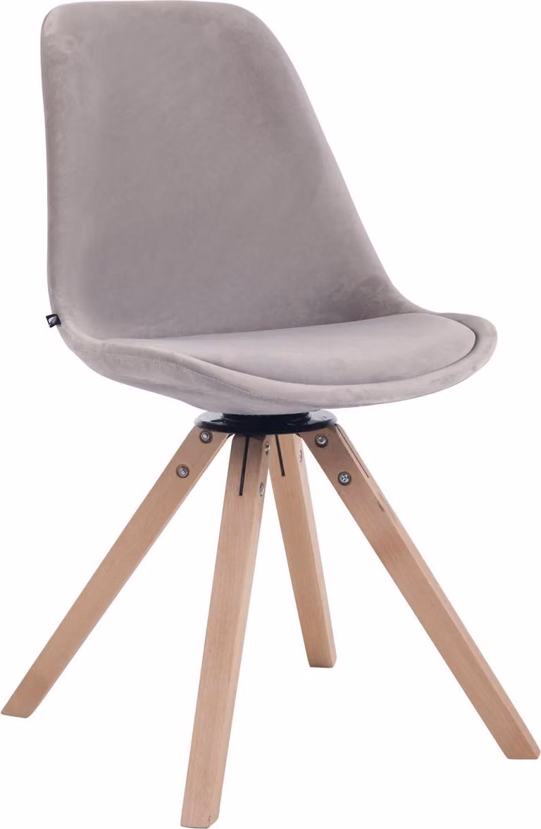 Sedia da pranzo in velluto - sedia - look esclusivo, comodo design girevole | Colore abbigliamento: Naturale Colore: Grigio