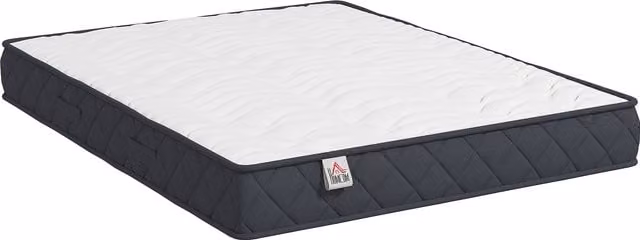 Materasso HOMCOM a 2 posti con imbottitura in memory foam e schiuma a onde, bianco o grigio, L/P: 140 x 190 cm – 1