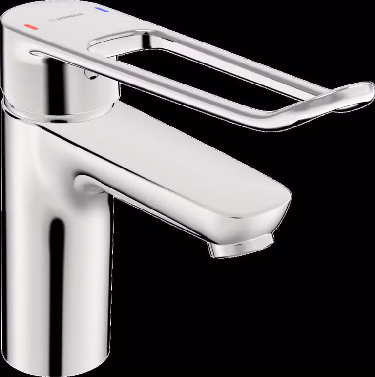 HANSA HANSAclinca Mitigeur de lavabo, saillie 114 mm, sans tirette, levier 209 mm, chromé, 45022185, 45022185