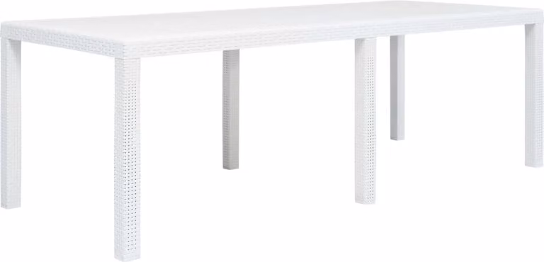 Maison Exclusive - Tavolo da giardino bianco 220x90x72 cm in plastica effetto rattan