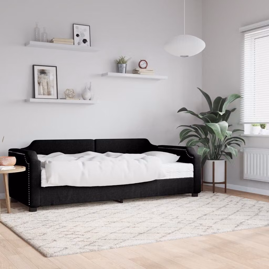 Maison Exclusive - Divano letto con materasso nero 90x190 cm in tessuto
