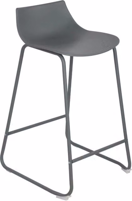 Set di 2 Sgabelli Derek Casa Collection con Seduta in PP Grigio Scuro Matt