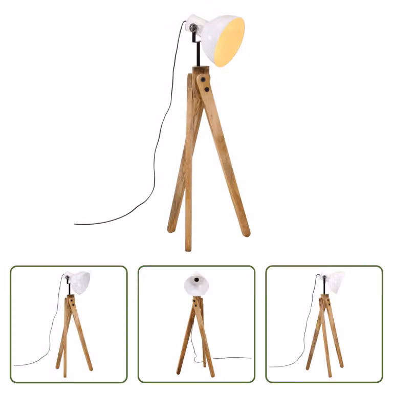 The Living Store Lampada da terra 25 W Bianco 45x45x120 cm E27