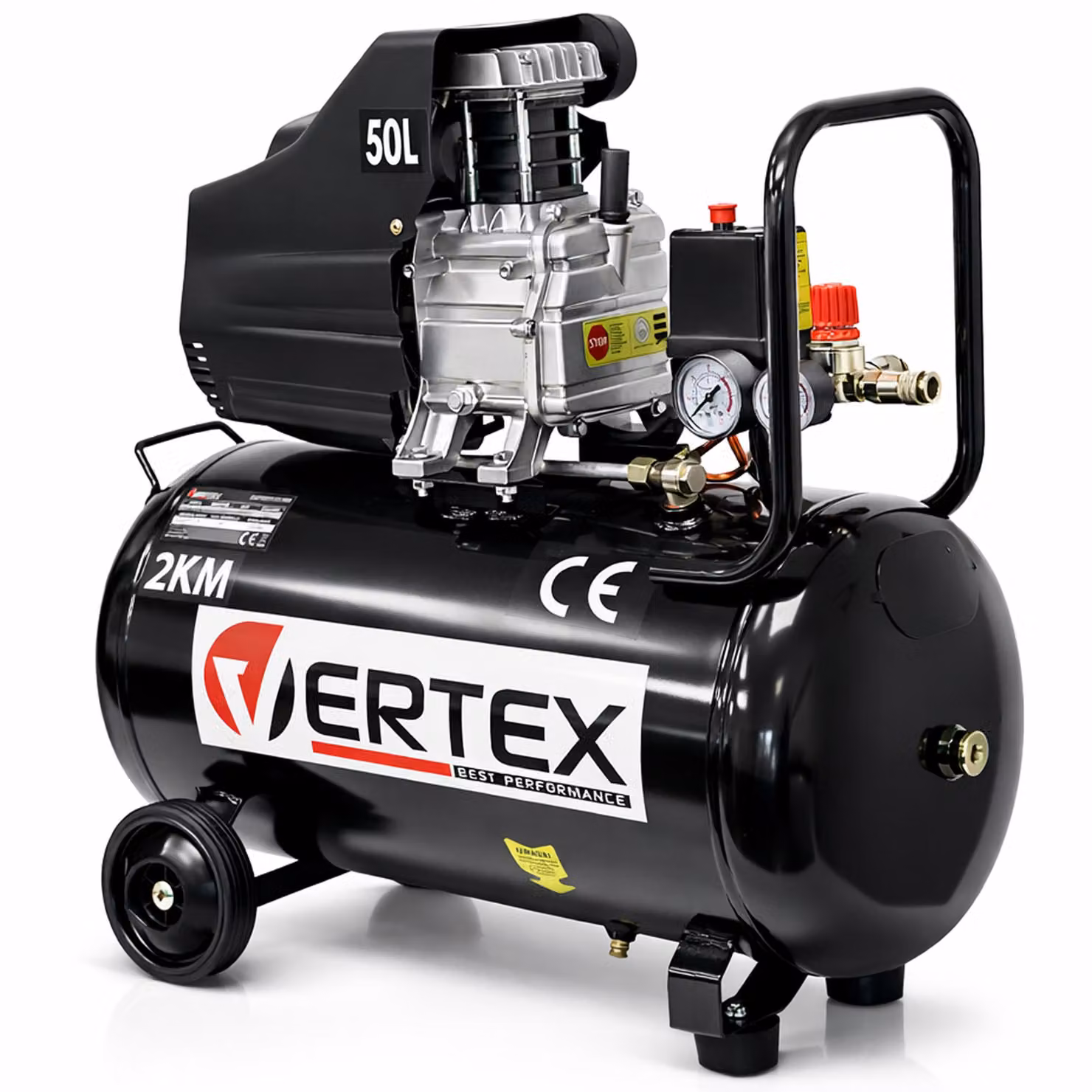 Compressore, compressore ad olio 50 litri, 1,5 kW, 2 CV, per pneumatici e verniciatura, 8 bar