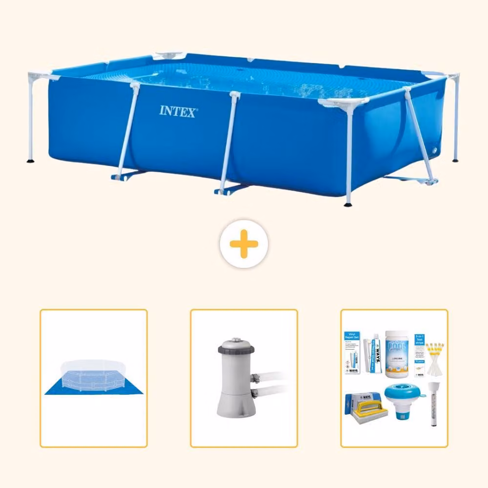Piscina fuori terra rettangolare - 300x200x75 cm - composta da 4 elementi - modello S21256