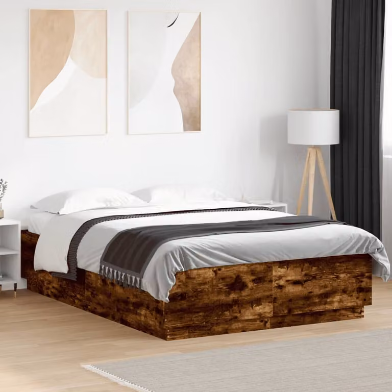 vidaXL Giroletto in Legno Multistrato Rovere Fumo L/P: 150 x 200 cm