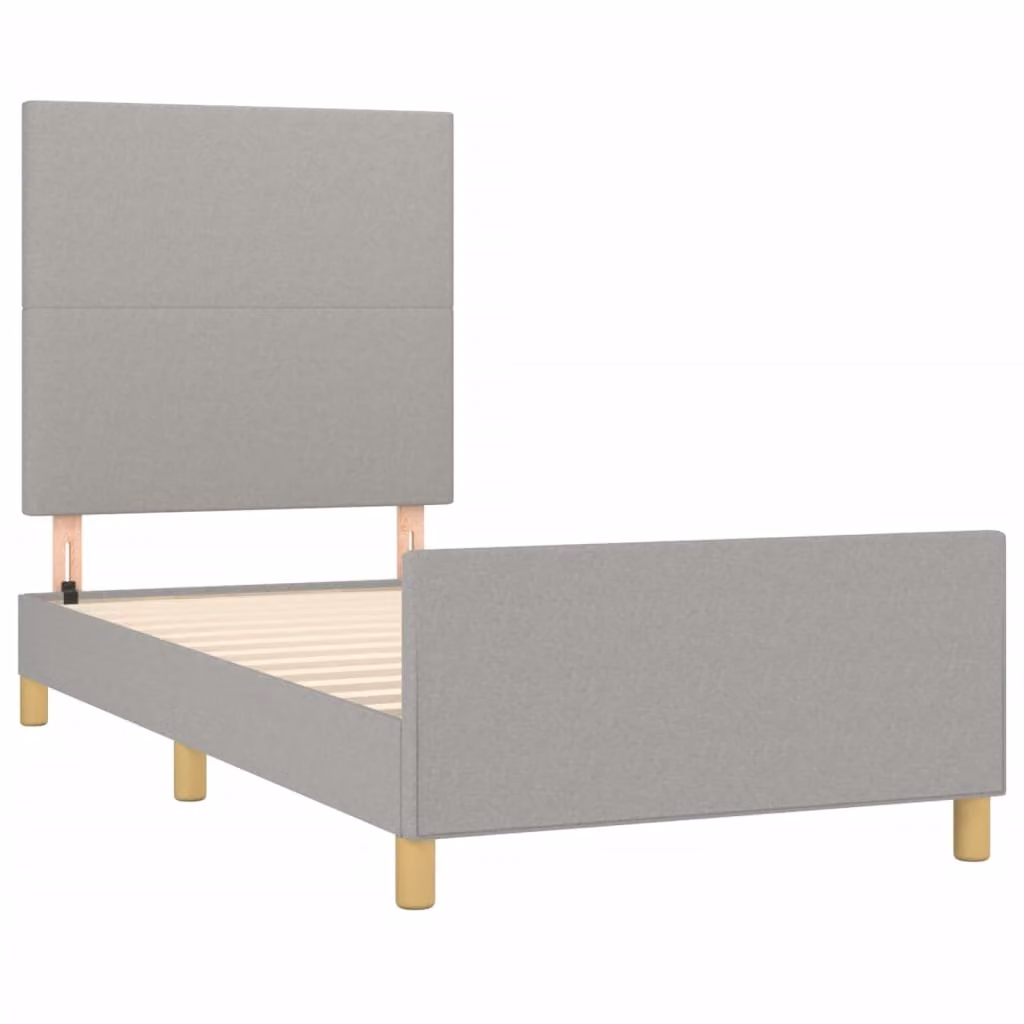 Giroletto senza Materasso Grigio Chiaro 90x200 cm Tessuto
