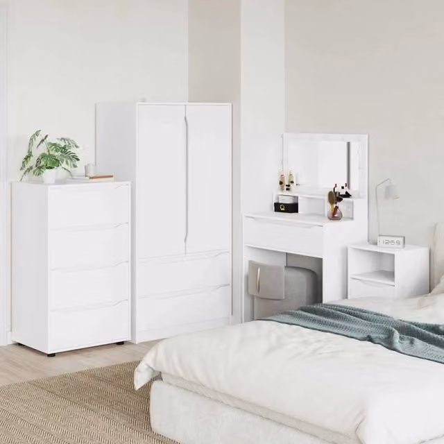 Armadio da stoccaggio moderno vidaXL in legno MDF bianco L: 60 cm, P: 48 cm, H: 105 cm
