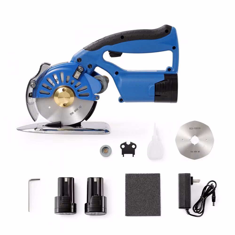 Taglierina per tessuti SM® - Taglierina elettrica rotativa per tessuti a batteria con 5 velocità