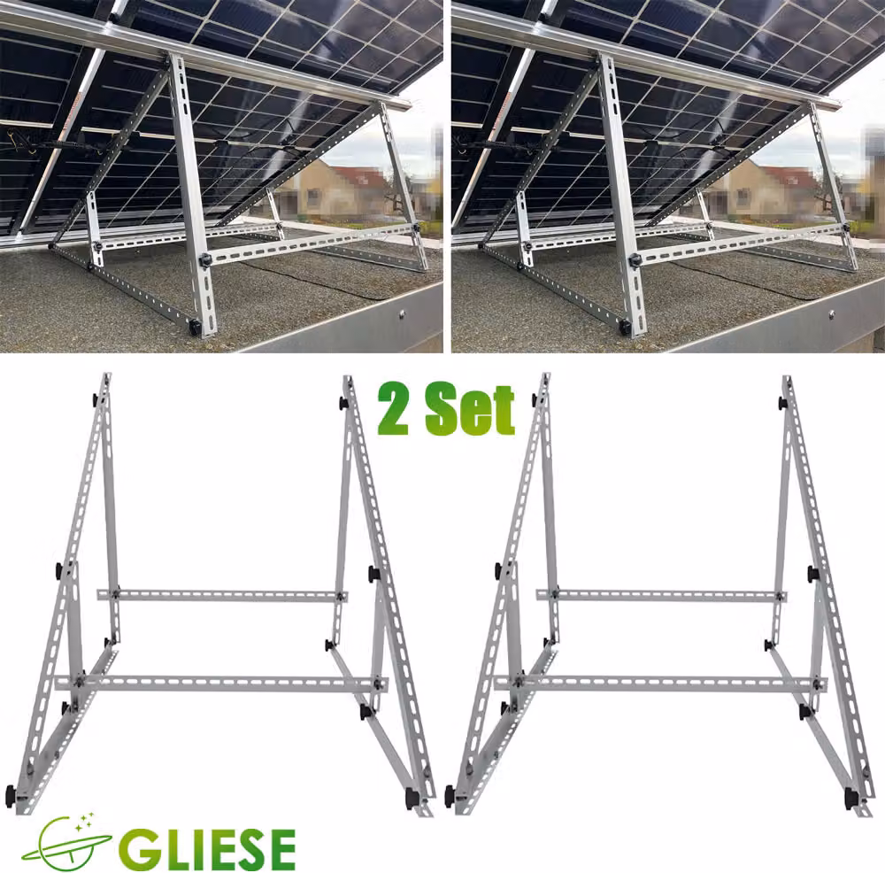 set di 2 staffe fotovoltaiche 118cm Pannello solare rinforzato Pannello solare 0°-90° montaggio