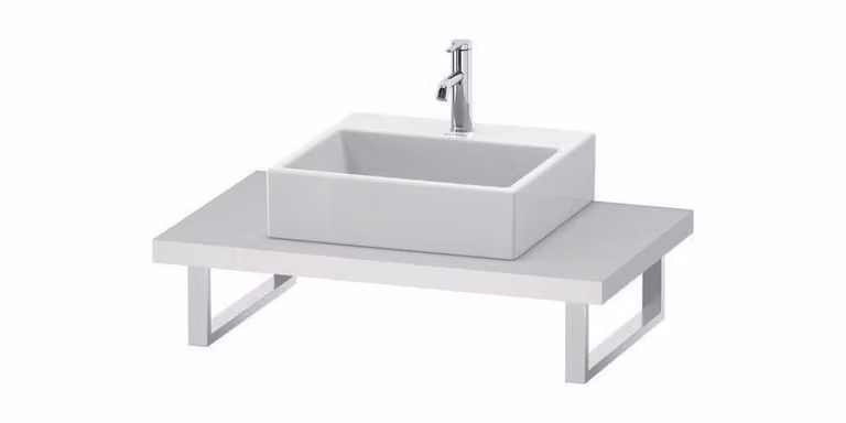 Console L-CUBE spessore 45 mm, 1 foro, 550 bianco opaco bianco opaco