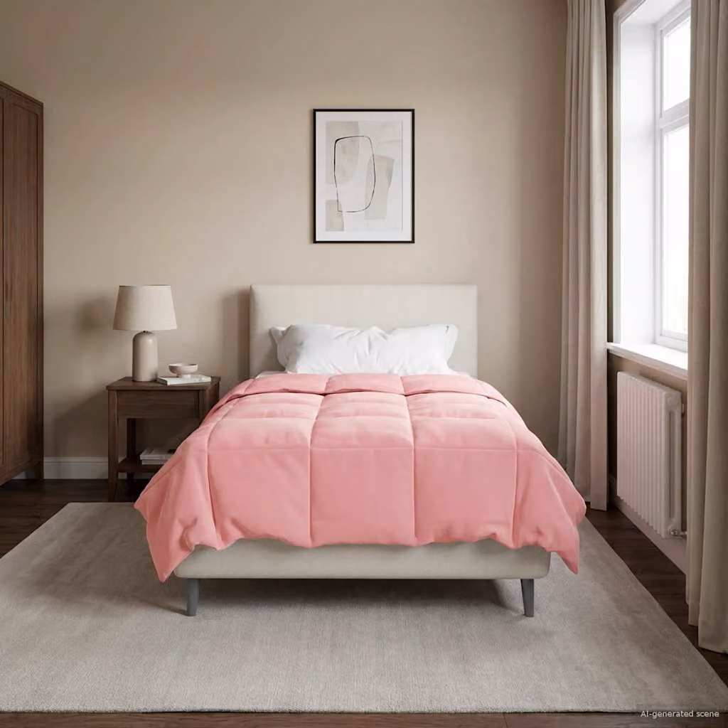 vidaXL Piumone Invernale Rosa in Microfibra Traspirabile e Reversibile L/P/H: 140 x 220 cm