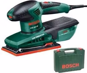 Levigatrice Orbitale Bosch PSS 250 AE con Piastra da 92 mm e Potenza di 250 W, Colore Verde