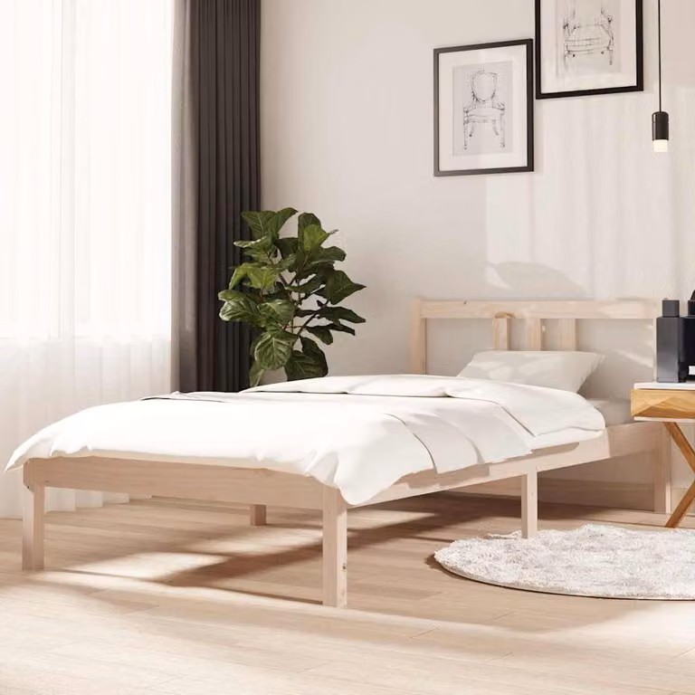 Giroletto singolo vidaXL in legno massello di pino non trattato, L/P/H: 190 x 90 x 69,5 cm