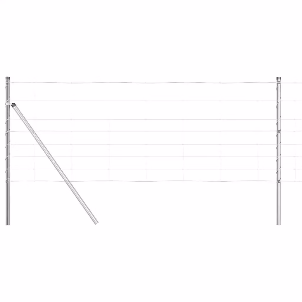 Recinzione metallica saldata Videx in acciaio zincato argento per fissaggio a terra L: 50 cm, H: 120 cm, P: 30 cm – 2
