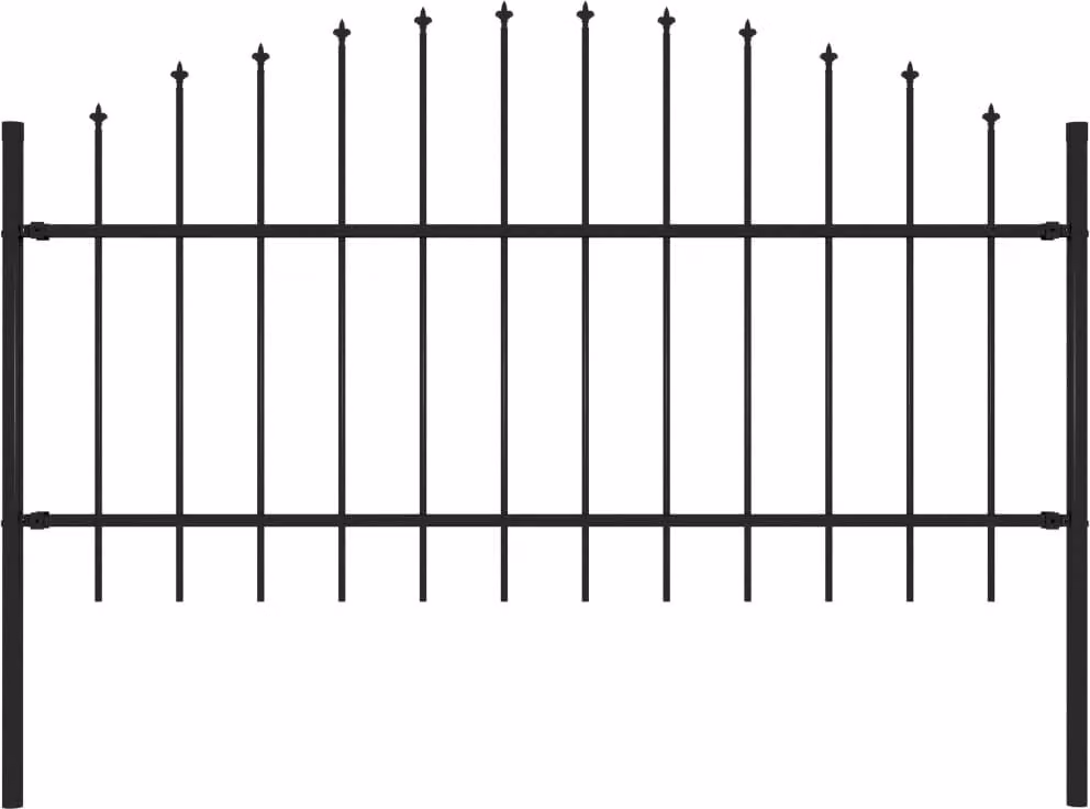 Recinzione da Giardino Woerden con Punta a Lancia in Acciaio 170x125 cm Nero
