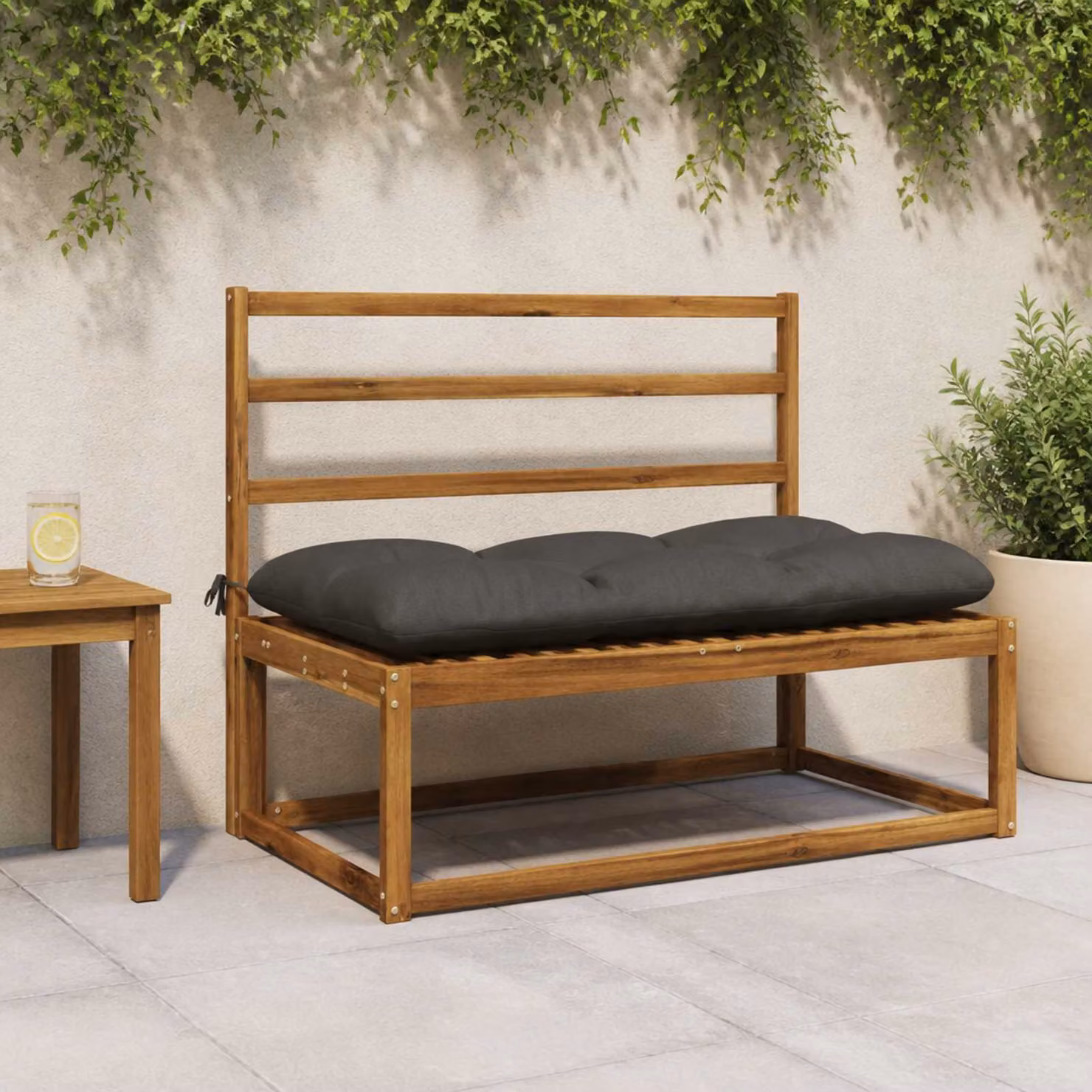 vidaXL Cuscino per panchina VIANEN in poliestere con imbottitura in schiuma, Antracite, L: 110 cm