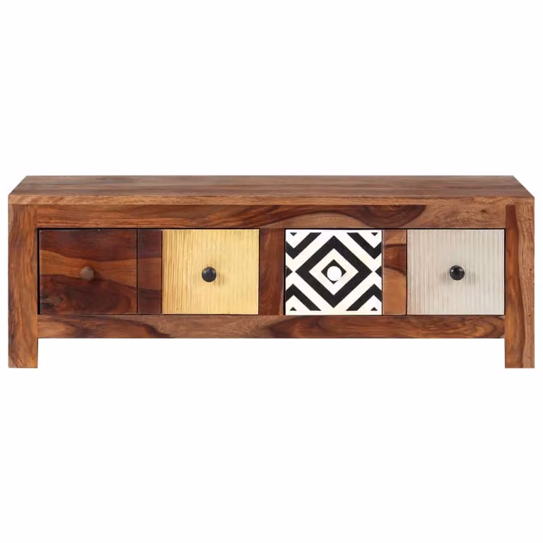Tavolino da Salotto 90x50x30 cm in Legno Massello di Acacia
