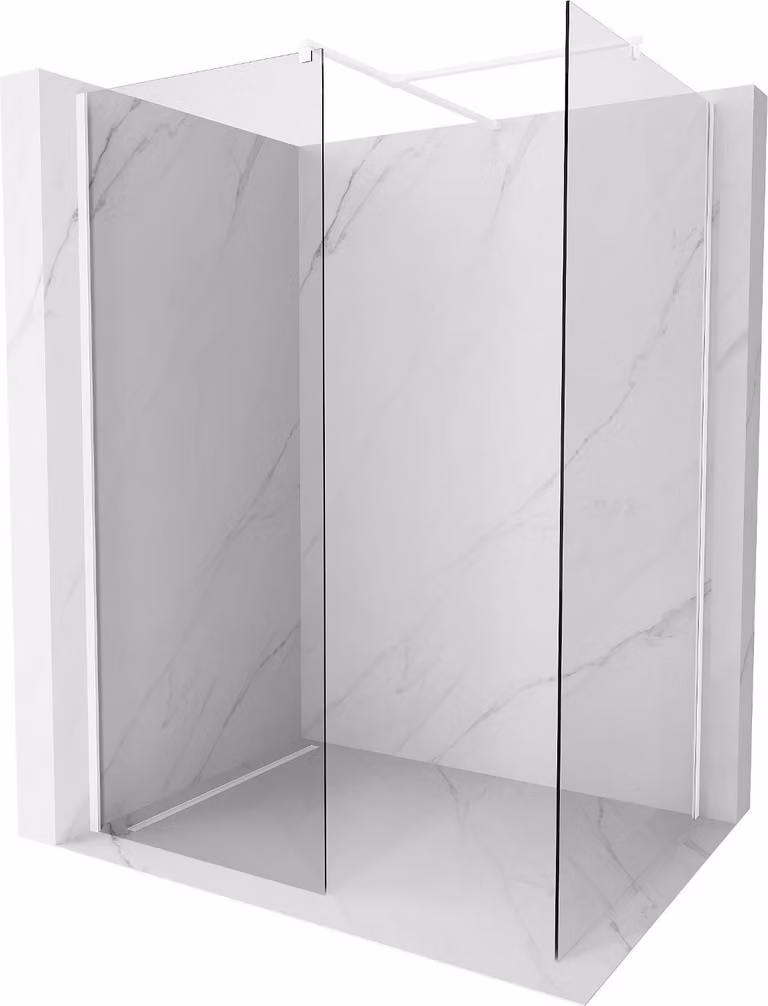 Mexen Kioto parete doccia Walk-in 140 x 70 cm, trasparente, bianca - 800-140-202-20-00-070