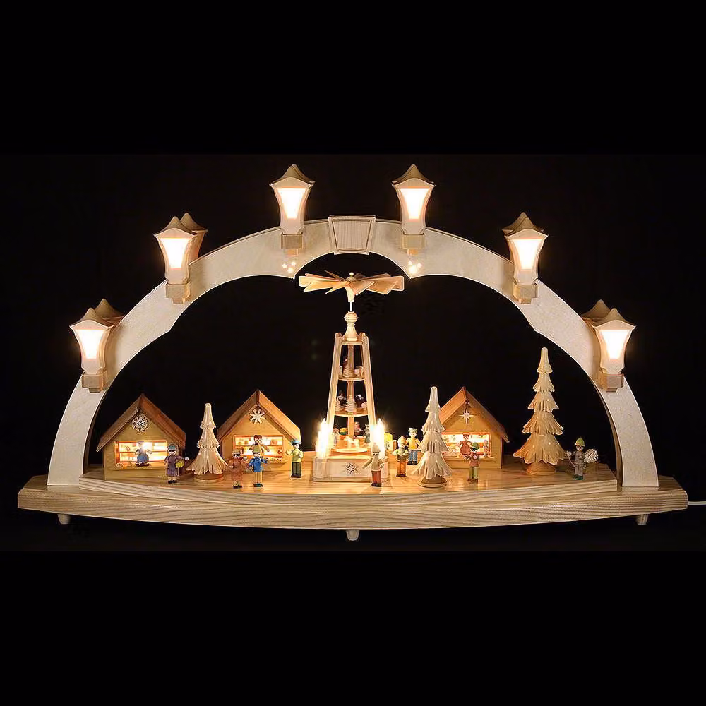 Arco di candele per mercatini di Natale con piramide HxL= 43x80cm NUOVO
