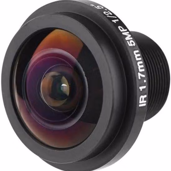 Obiettivo di sicurezza fisheye HD da 5 megapixel - lunghezza focale di 17 mm - angolo di visuale di 185 gradi - formato immagine 1/25 - obiettivo per telecamera di sicurezza con tecnologia fisheye.