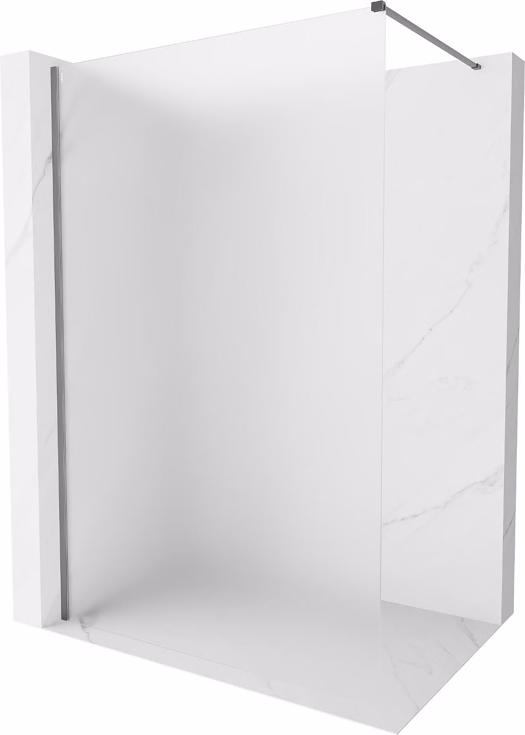 Mexen Kioto-X parete doccia Walk-in 60 x 200 cm, smerigliato 10 mm, metallo gun - 800-060-101-95-30-X
