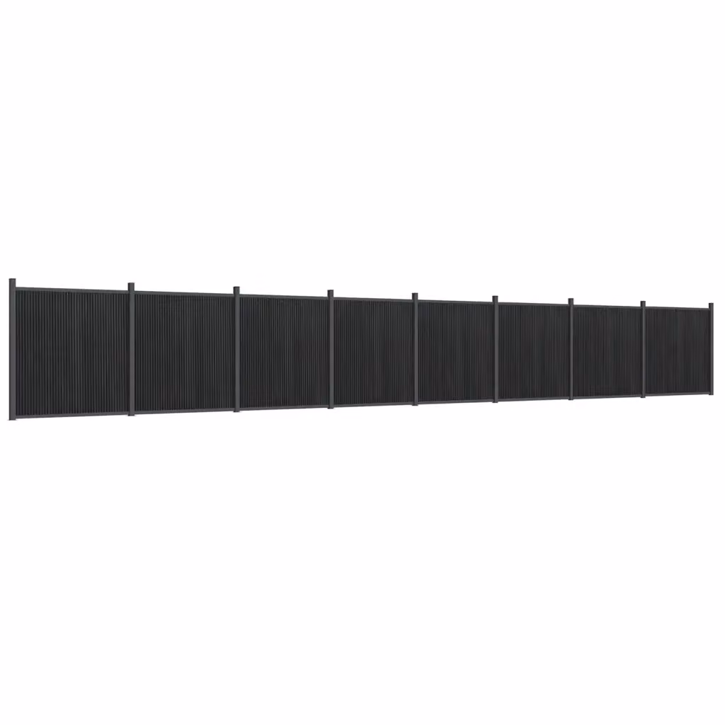 Pannello di recinzione vidaXL in WPC e alluminio grigio, L: 1391 cm, H: 186 cm – 2