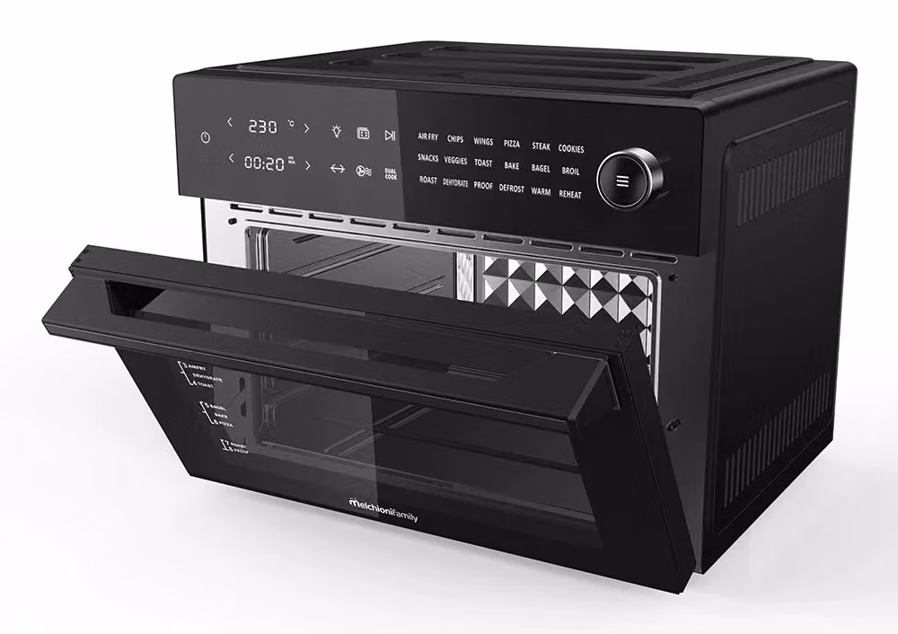 Friggitrice ad aria Melchioni Family Benedetta da 30 litri, potenza 1800 W, nera con display digitale e timer – 2