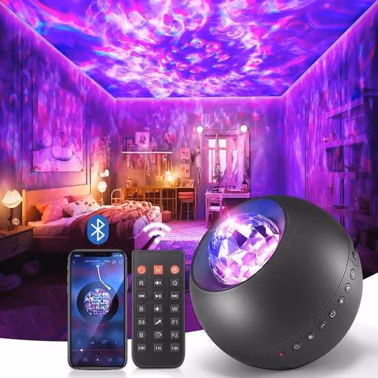 Proiezione di un cielo stellato a LED con Bluetooth e luci, lampada da notte per bambini e adulti, decorazione per la camera da letto