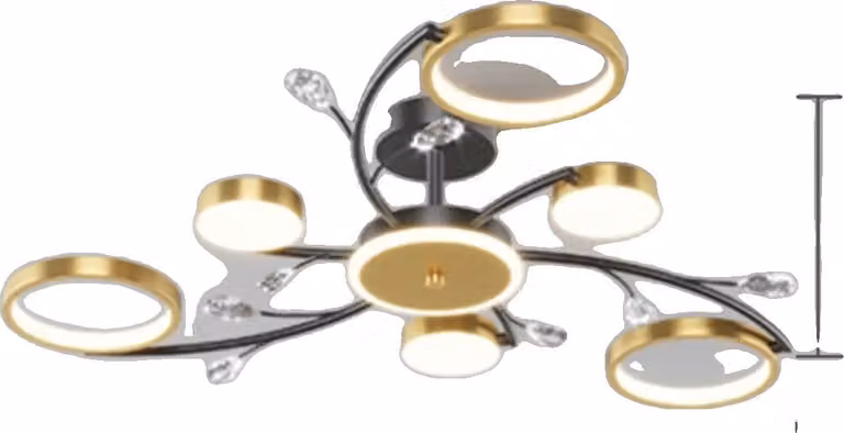 Lampadario a soffitto, 6 luci, 6 luci, APP e RC dimmerabili