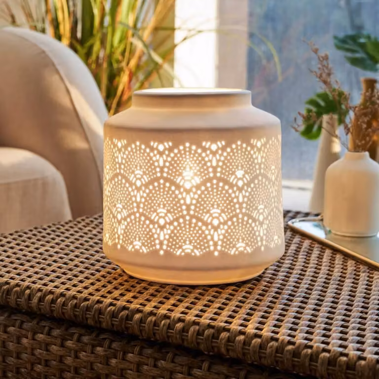 Pauleen Lampada da tavolo PRETTY SUNKISS, Bianco / Opale, Soggiorno / Sala da pranzo, Ceramica, Giovanile, Lampada da tavolo