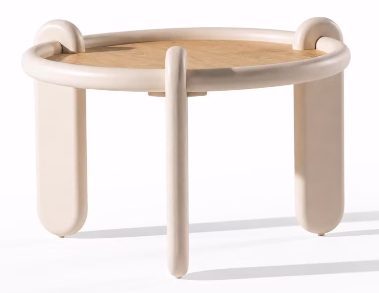 2 tavolini laterali, stile moderno, colore beige, nuovi, ideali per il soggiorno, pratici
